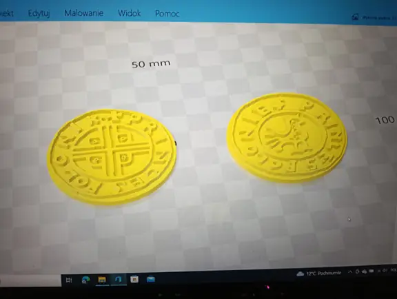 modele 3D denara - dwie strony