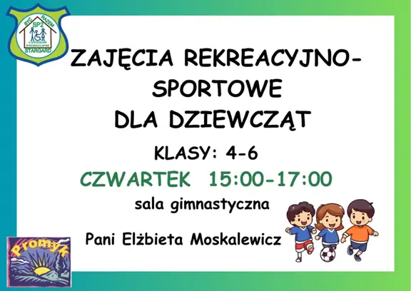 zajęcia rekreacyjno- sportowe dla dziewcząt