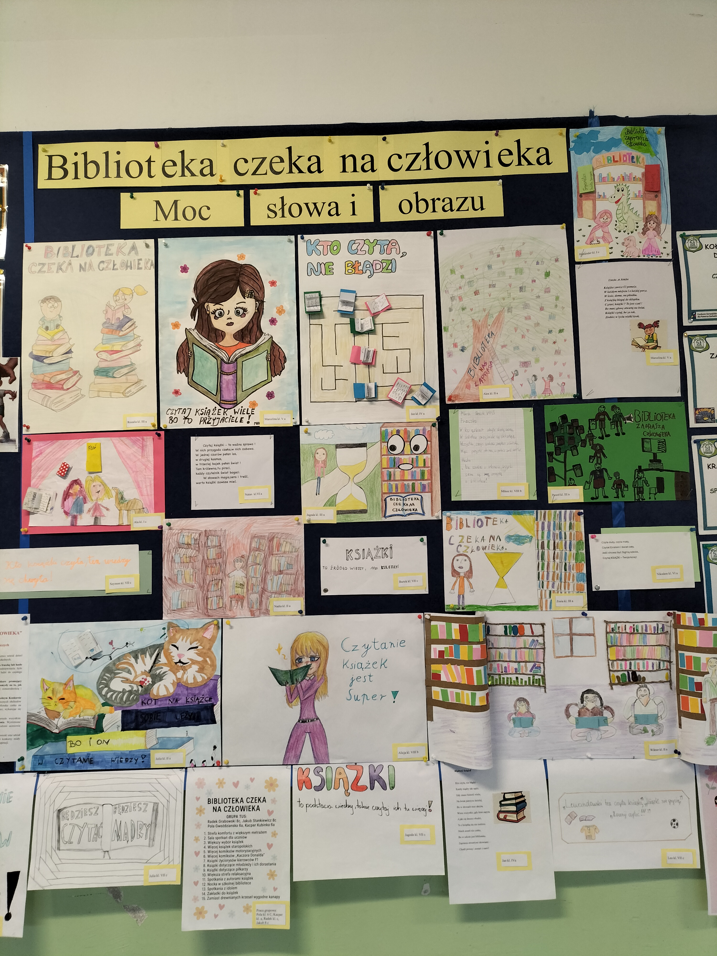 Prace uczestników konkursów zorganizowanych przez bibliotekarki szkolne