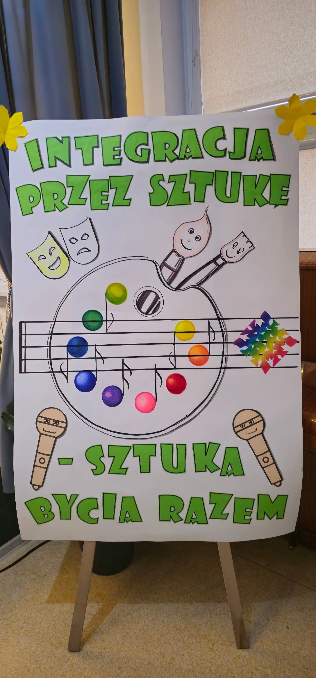 plakat „Integracja przez sztukę – sztuka bycia razem”