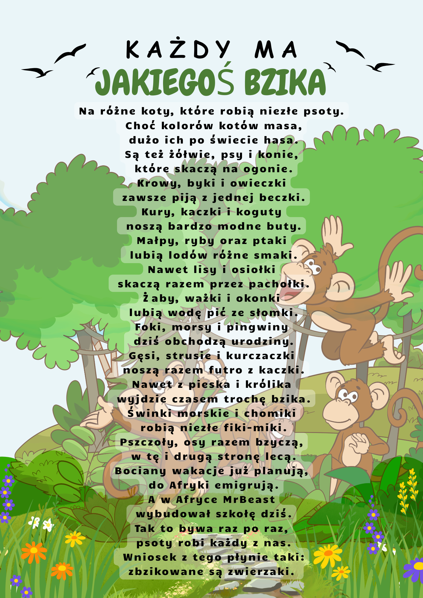Green Cartoon Animals World Animal Day Flyer (1)